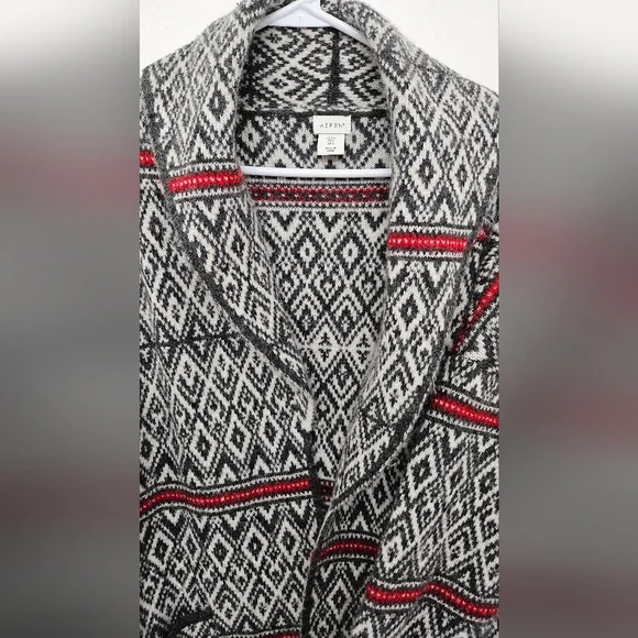 Aspen Sweater Large Women’s Cardigan Nordic Wool Blend Pockets - Picture 4 of 7